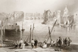 Pohled na Galway z Claddagh, hrabství Galway, Irsko, z „Scenery and Antiquities of Ireland“ od George Virtue, 1860 od William Henry Bartlett