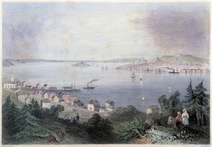 Pohled na Halifax - v “”Kanadské scenérii ilustrované”” William Henry Bartlett, ed. George Virtue od William Henry Bartlett