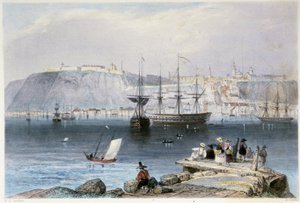 Vue de Québec et de son port (Kanada) - v “”Kanadské scenérii ilustrované”” William Henry Bartlett, ed. George Virtue od William Henry Bartlett