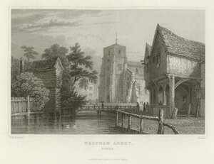 Waltham Abbey, Essex od William Henry Bartlett