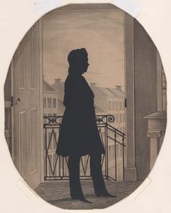Silueta mladého muže před otevřeným oknem, čelem doprava, před rokem 1860. od William Henry Brown