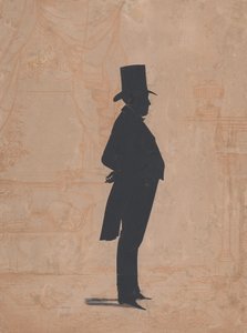Silueta neznámého muže v cylindru a ocasech, 1828-83. od William Henry Brown