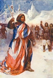 Ilustrace k filmu Ledový svět aneb velrybářská plavba delfína (barevná litografie) od William Henry Charles Groome
