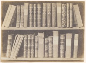 Scéna v knihovně, deska VIII z Tužky přírody od William Henry Fox Talbot