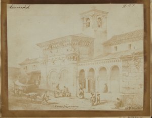 Zmenšená kopie rytiny maurské církve od William Henry Fox Talbot