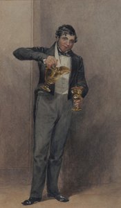 Butler, kolem roku 1827 (akvarel na papíře) od William Henry Hunt