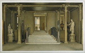 Severní vstupní hala v Chatsworth House (akvarel na papíře) od William Henry Hunt
