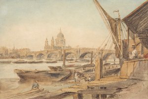 Katedrála svatého Pavla a most Blackfriars od William Henry Hunt