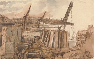 Budova mostu Waterloo od William Henry Hunt