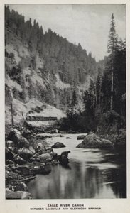 Kaňony Colorada: Eagle River Canon, mezi Leadville a Glenwood Springs (černobílá fotografie) od William Henry Jackson