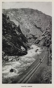 Canyons of Colorado: Platte Canon (černobílá fotografie) od William Henry Jackson