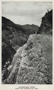 Canyons of Colorado: Uncompahgre Canon, Ouray a Silverton Toll Road (černobílá fotografie) od William Henry Jackson