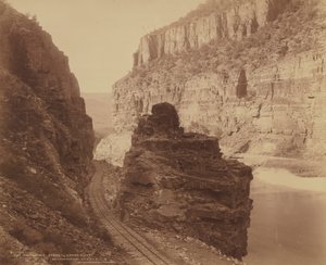 Portály, kaňon řeky Grand, prodloužení trati D.  R.G.R.R. do Glenwoodu od William Henry Jackson