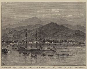 Discovery Bay, Nová Guinea, poprvé navštívil HMS Basilisk od William Henry James Boot
