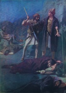 David šetřící Saula, z The Bible Picture Book vydané Thomasem Nelsonem, kolem roku 1950 od William Henry Margetson
