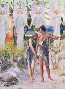 Na začátku, z knihy The Bible Picture Book vydané Thomasem Nelsonem, kolem roku 1950 od William Henry Margetson