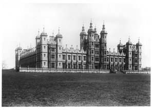 Donaldsons Hospital, postavená v letech 1833-51 (černobílá fotografie) od William Henry Playfair