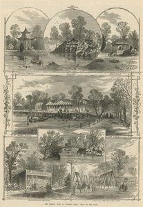 Návštěva královny v parku Victoria: výhledy do parku (rytina) od William Henry Prior