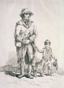 Rustikální se psem a chlapcem, Provinční postavy, 1813 od William Henry Pyne