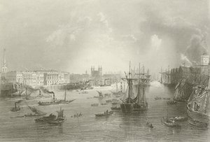 Londýnský přístav od William Henry after Bartlett