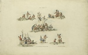 Camp Scenes, 1803 (barevný lept) od William Henry after Pyne