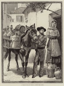 Prodejce oleje a octa, skica poblíž Lisabonu od William Heysham Overend