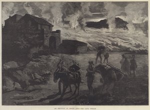 Erupce Etny, lávový proud od William Heysham Overend