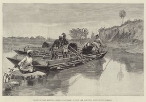 Lodě na řece Myettha v Gungaw, v Yaw Country, Severozápadní Barma od William Heysham Overend