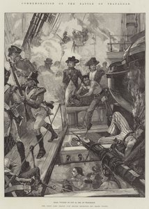 Připomínka bitvy u Trafalgaru, HMS Victory dne 21. října 1805 v Trafalgaru od William Heysham Overend