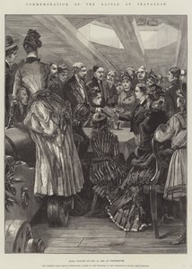 Připomínka bitvy u Trafalgaru, HMS Victory dne 21. října 1886 v Portsmouthu