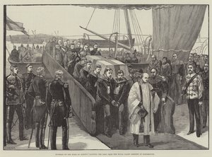 Pohřeb vévody z Albany, přistání těla z Royal Yacht Osborne v Portsmouthu