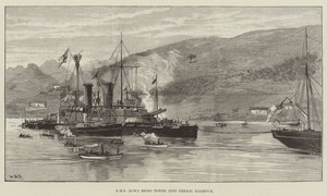 Vlečení lodi HMS Howe do přístavu Ferrol
