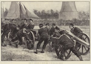 Rozcvičit se! Bluejackets na Field-Gun Drill na Royal Naval Exhibition