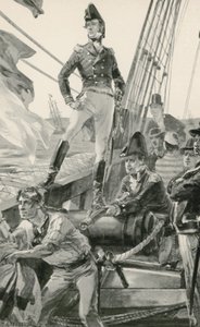 Lord Cochrane signalizuje pomoc při útoku na francouzskou flotilu