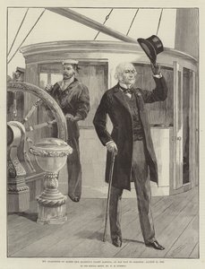 Pan Gladstone na palubě jachty Jejího Veličenstva Alberta, na cestě do Osborne, 15. srpna 1892