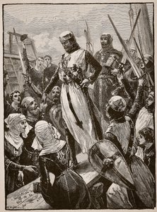 Přijetí Richarda při jeho návratu z kontinentu, ilustrace z 