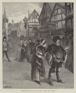 Scéna z Verdiho Nové opery Falstaff v Miláně, dějství III, scéna 1 od William Heysham Overend
