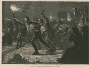 Bruslení na Serpentine za svitu pochodní (rytina) od William Heysham Overend