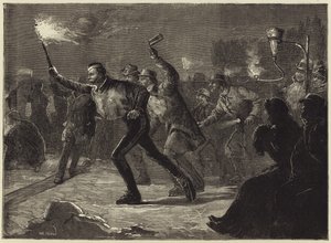 Bruslení na Serpentine za svitu pochodní (rytina) od William Heysham Overend