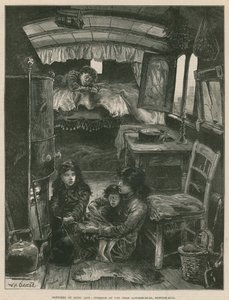 Sketches of Gipsy Life; Interiér Van poblíž Latimer Road, Notting Hill (rytina) od William Heysham Overend
