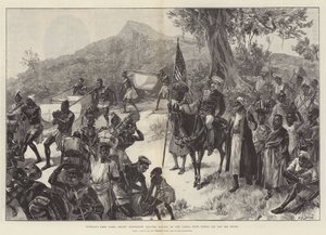 Stanleyho pomocná expedice Emin Pasha opouští Matadi v Kongu s Tippoo Tibem a jeho manželkami od William Heysham Overend