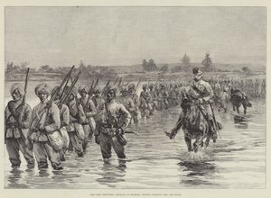 Chin Frontier Campaign v Barmě, jednotky překračující řeku Yaw