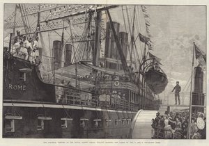 Koloniální návštěvníci v Royal Albert Docks, Malajci obsluhující Yards of the P and O Steam-Ship Rome