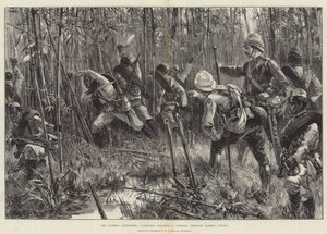 Expedice Looshai, Goorkhas čistí průchod bambusovou džunglí od William Heysham Overend
