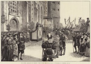 Lutherova slavnost v Německu, scéna mimo Schloss-Kirche, ve Wittenbergu, ve středu 31. října