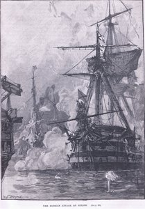 Ruský útok na Sinope 1853 našeho letopočtu od William Heysham Overend