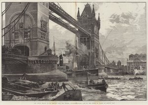 Základní kámen Tower Bridge, který má být postaven přes Temži, položil princ z Walesu v pondělí.