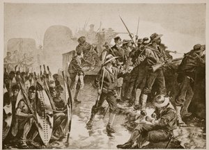 Válka Zuluů: Obrana Laageru před útokem Zuluů od William Heysham Overend