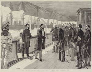 Návštěva Khedive u vévody z Connaughtu na palubě HMS Helicon od William Heysham Overend
