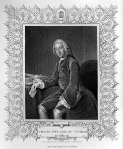 Portrét Williama Pitta, 1. hraběte z Chathamu, vyrytý Williamem Hollem mladším (1807-71)